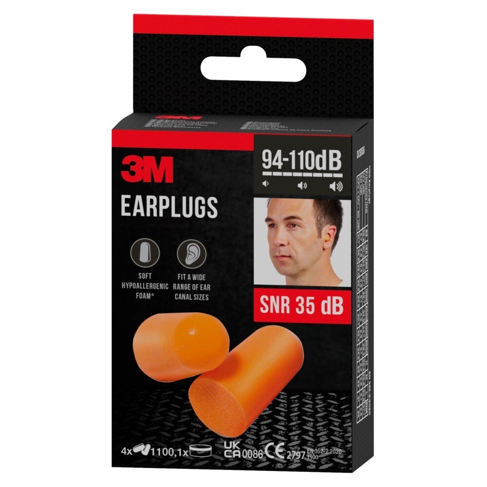3M Zatyczki do uszu stożkowe 1100 4 pary i pudełko