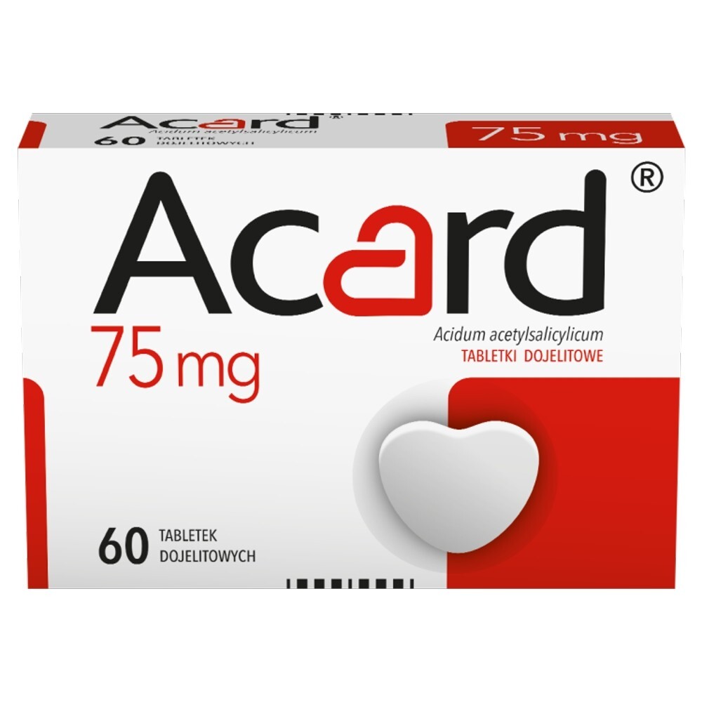 Acard, 75 mg, tabletki dojelitowe, 120 tabletek