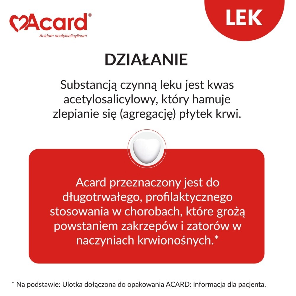 Acard, 75 mg, tabletki dojelitowe, 60 tabletek