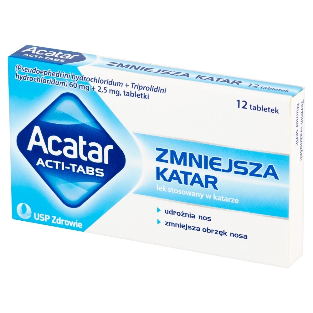 Acatar Acti Tabs, 60 mg + 2,5 mg, tabletki, 12 tabletek