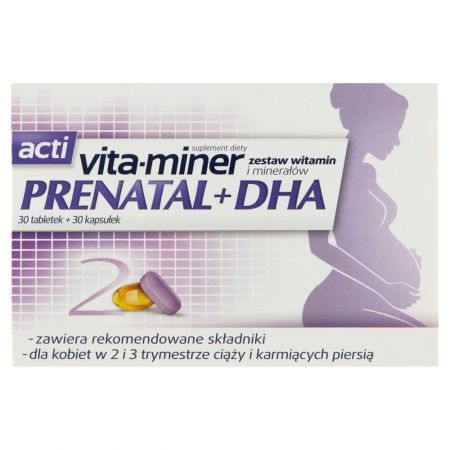 Acti vita-miner Prenatal + DHA Suplement diety 30 sztuk + 30 sztuk