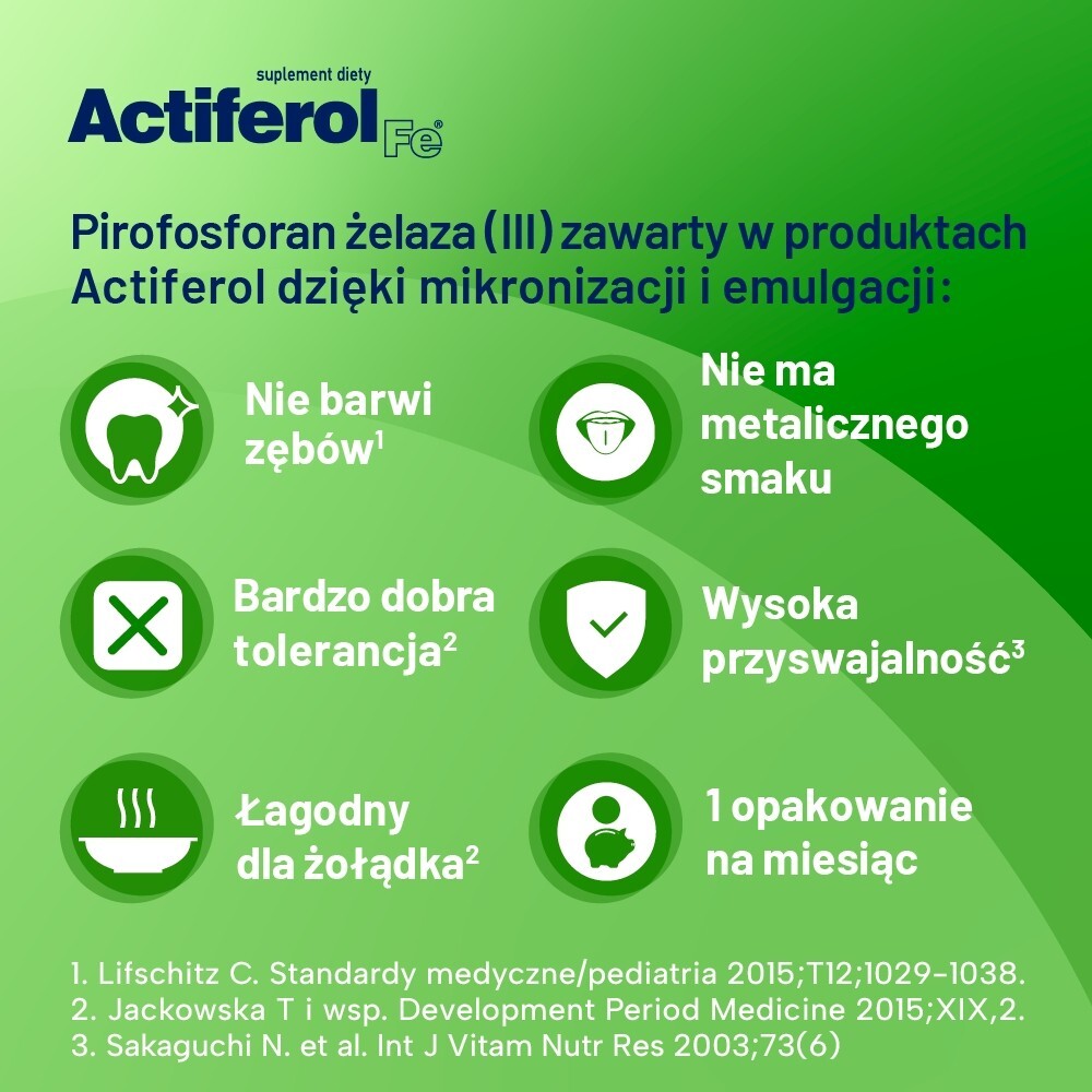 Actiferol Fe, 15 mg, proszek do rozpuszczania, saszetki, 30 saszetek