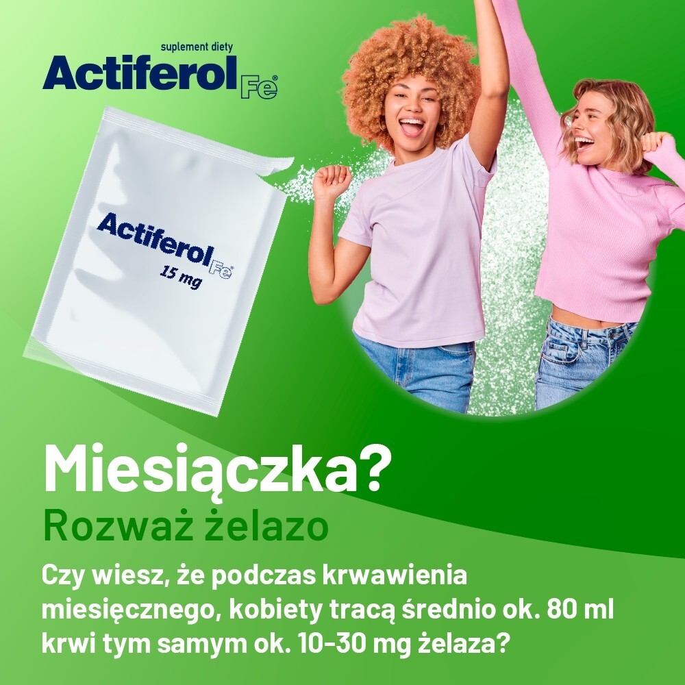Actiferol Fe, 15 mg, proszek do rozpuszczania, saszetki, 30 saszetek