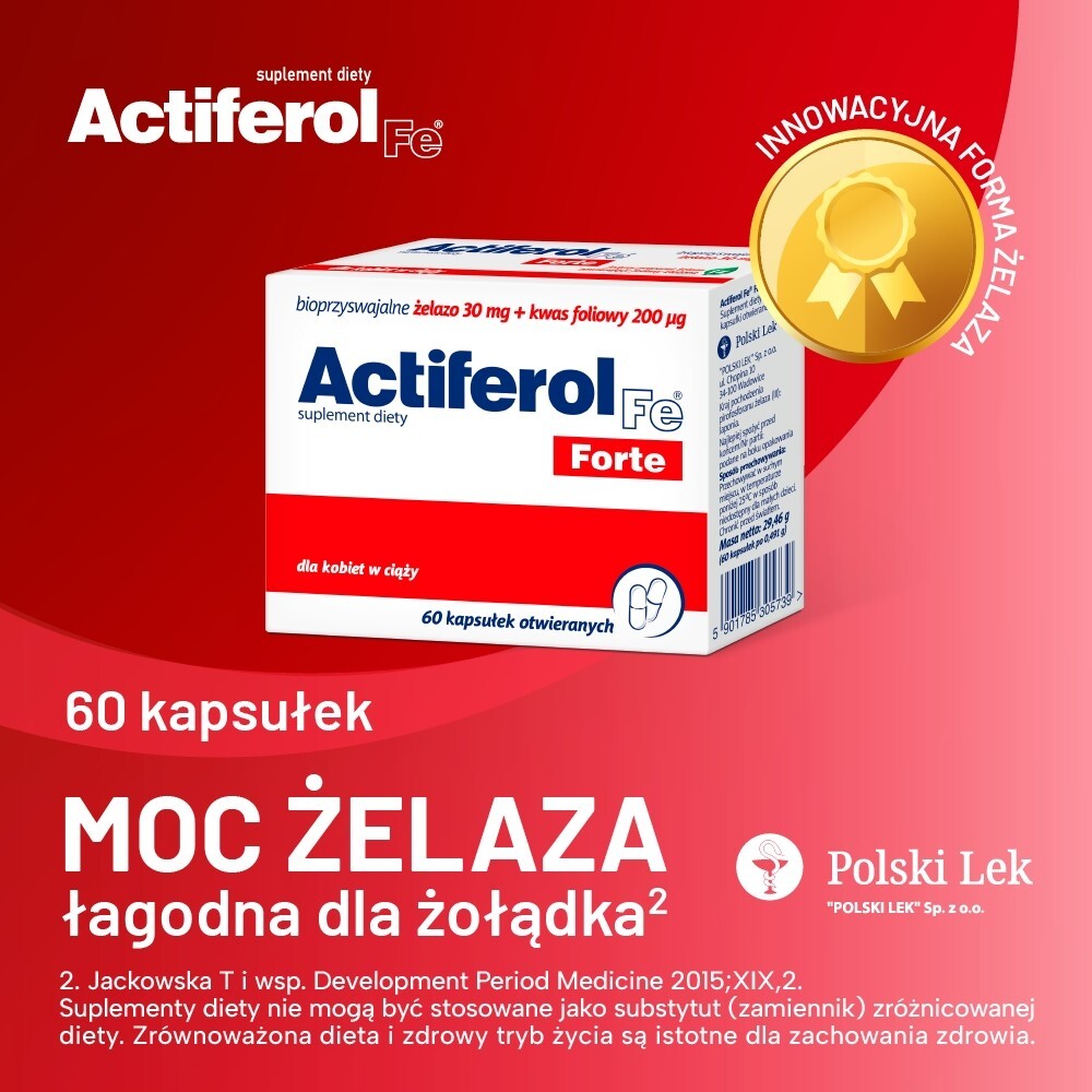 Actiferol Fe Forte, kapsułki otwierane, 60 kapsułek