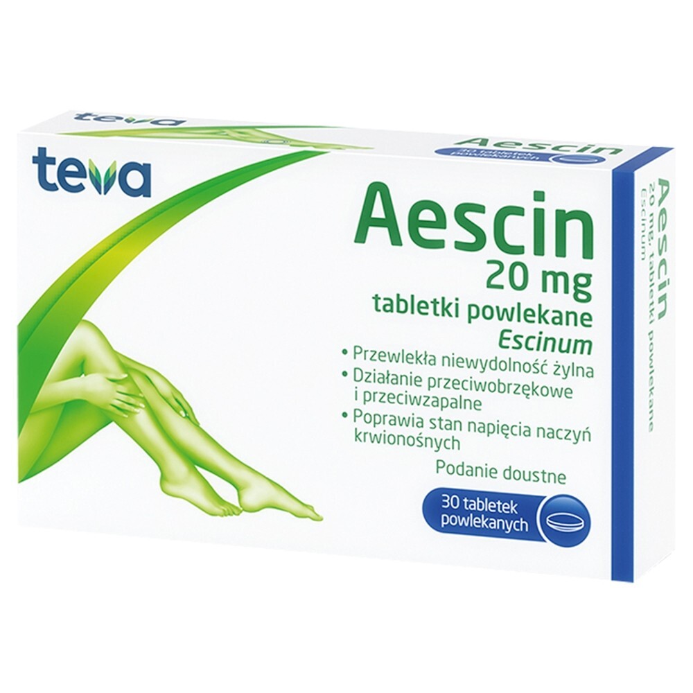 Aescin, 20 mg, tabletki powlekane, 30 tabletek