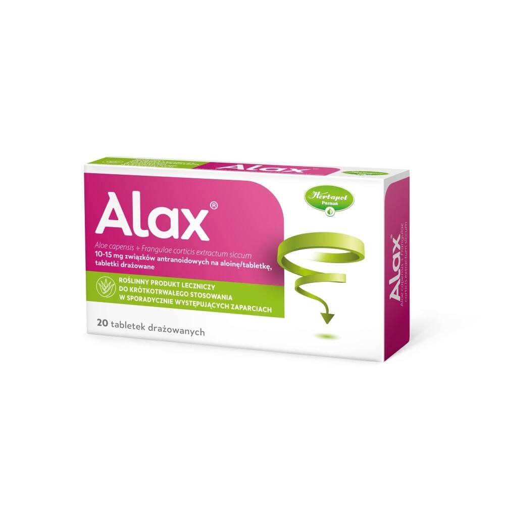 Alax Lek przeczyszczający pochodzenia roślinnego 20 sztuk