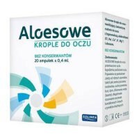 Aloesowe krople do oczu, bez konserwantów, 0,4 ml x 20 ampułek