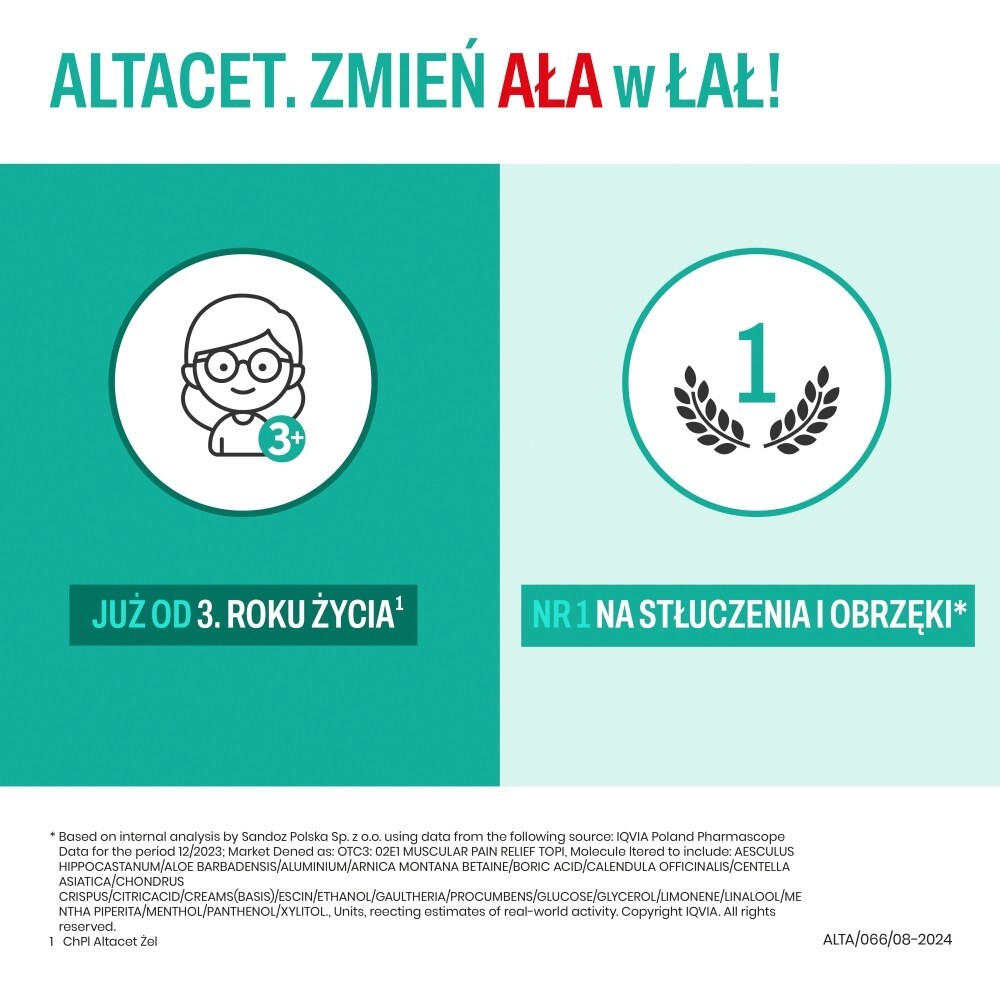 Altacet 10 mg/g Lek na stłuczenia i obrzęki 75 g