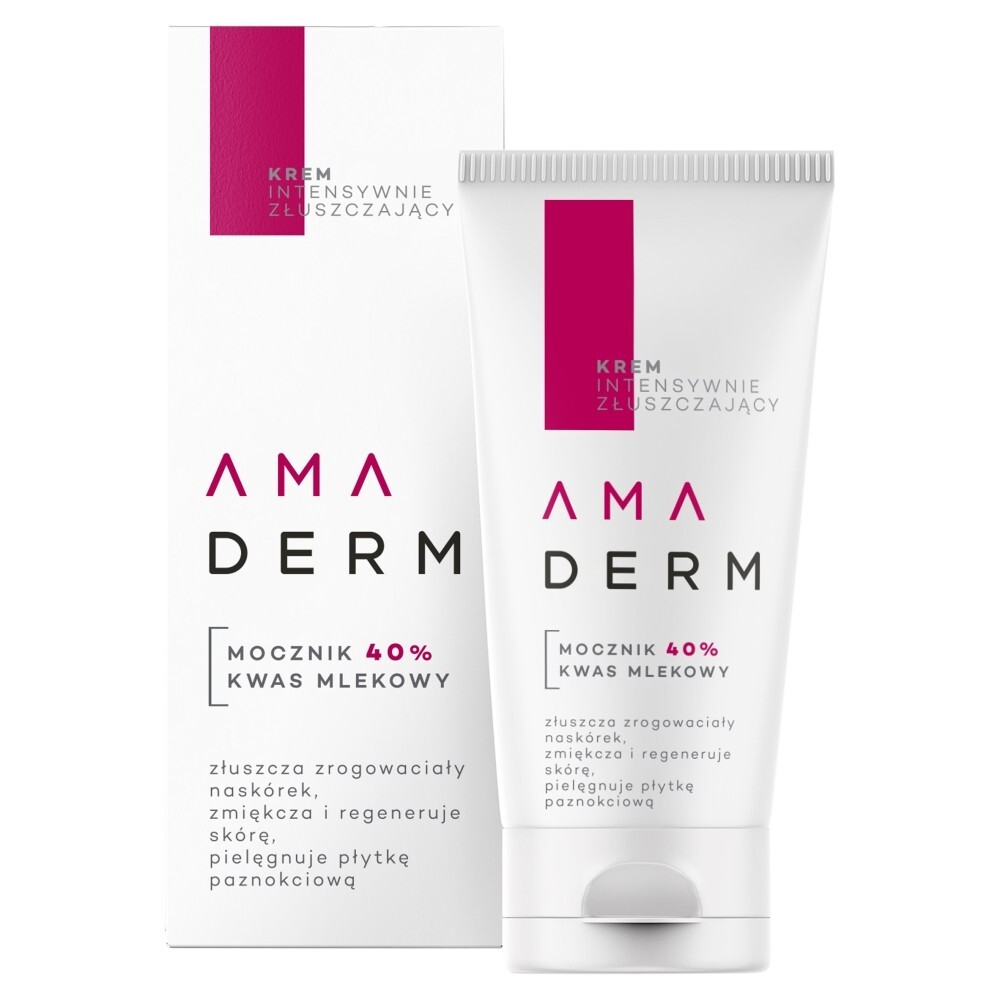 Amaderm, mocznik 40%, kwas mlekowy, krem intensywnie złuszczający, 50 ml