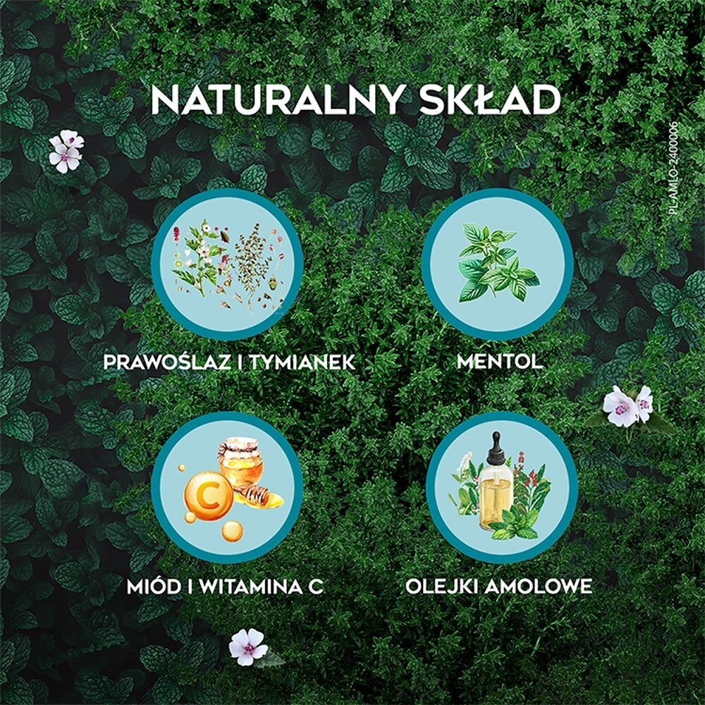 Amolowe na gardło, pastylki do ssania, z miodem i witaminą C, 16 pastylek