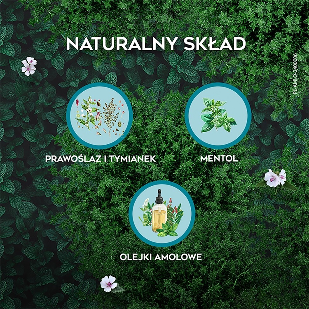 AMOLowe na gardło, ziołowe pastylki do ssania, 16 pastylek