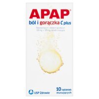 APAP ból i gorączka C plus, 500 mg+300 mg, tabletki musujące, 10 tabletek