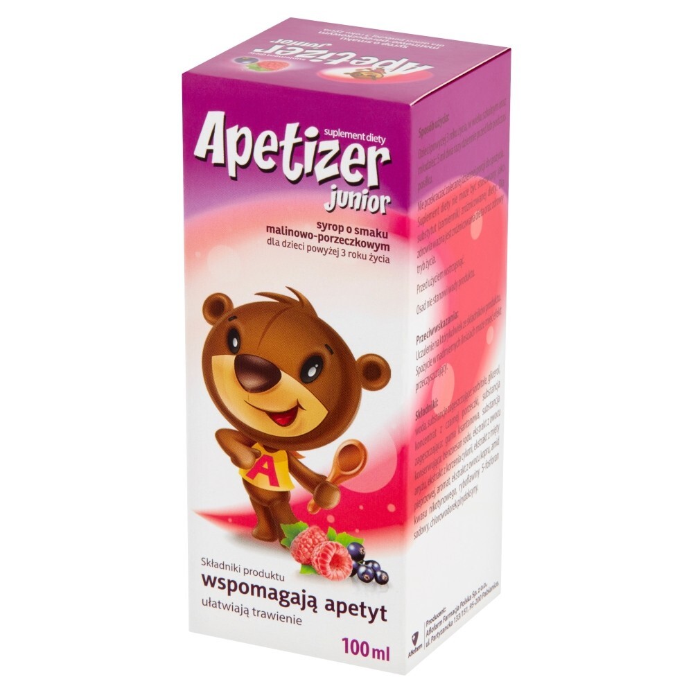 Apetizer Junior Suplement diety syrop o smaku malinowo-porzeczkowym 100 ml