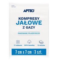 Apteo Care Kompresy jałowe z gazy 7 x 7 cm x 3 sztuki