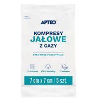 Apteo Care Kompresy jałowe z gazy 7 x 7 cm x 5 sztuk