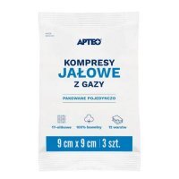 Apteo Care Kompresy jałowe z gazy 9 x 9 cm 3 szt.