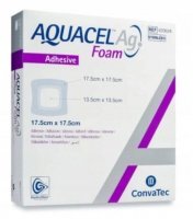Aquacel Ag Foam, opatrunek przylepny, 17,5 cm x 17,5 cm, 1 sztuka (z opakowania 10 sztuk)