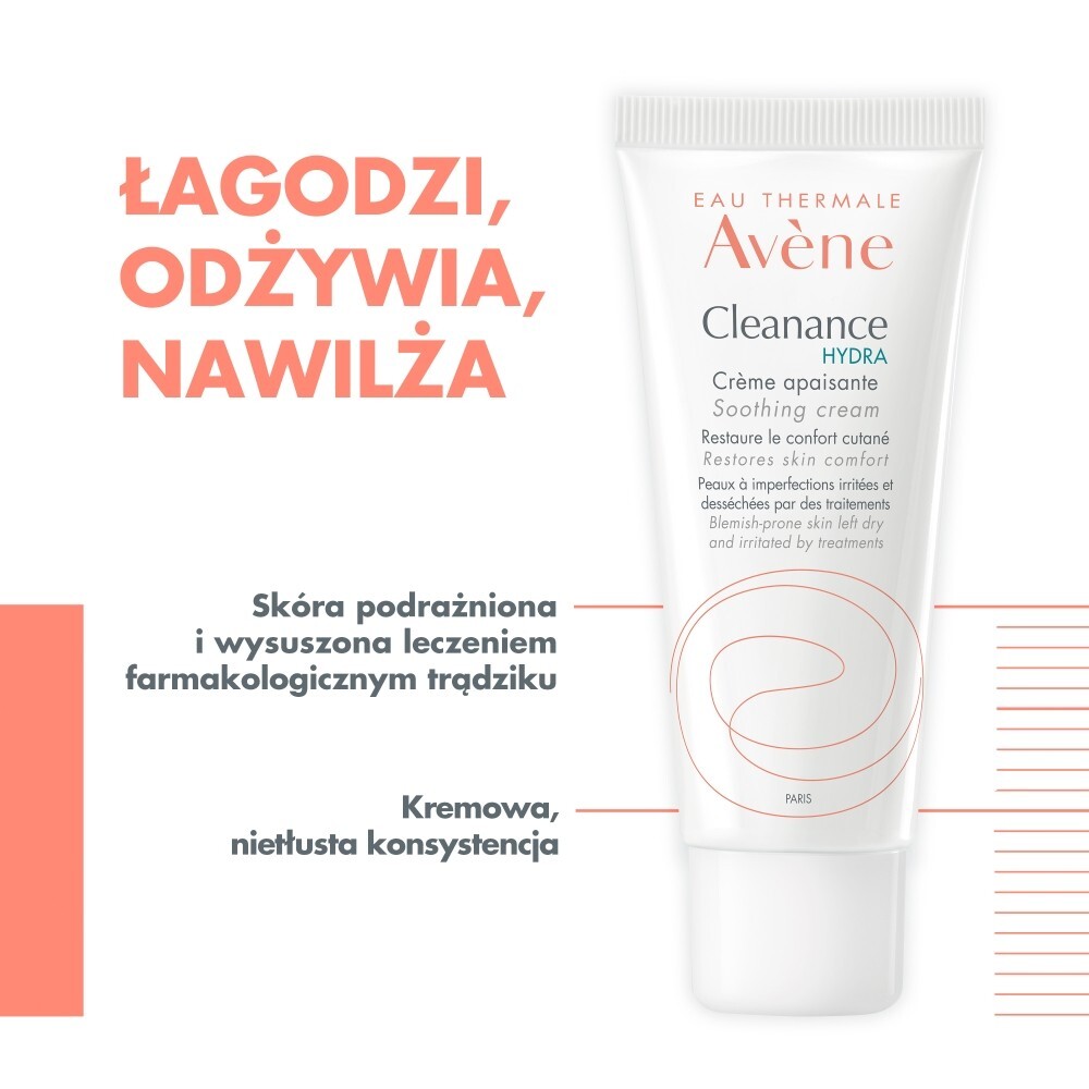 Avene Eau Thermale Cleanance Hydra, krem łagodzący, 40ml