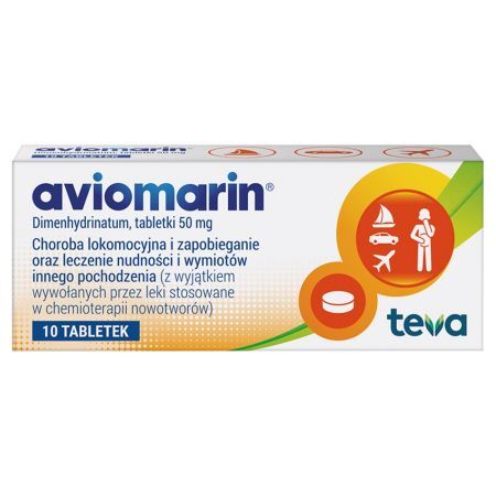 Aviomarin 50 mg choroba lokomocyjna tabletki 10 sztuk