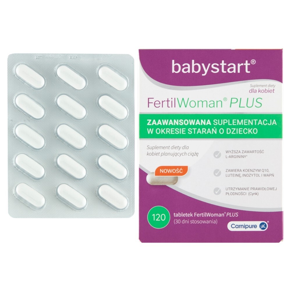 Babystart FertilWoman Plus Suplement diety dla kobiet 174,7 g (120 sztuk)