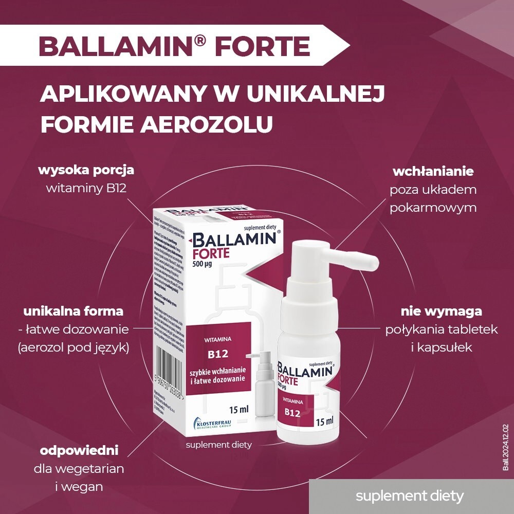 Ballamin Forte, spray do stosowania w jamie ustnej, 15 ml