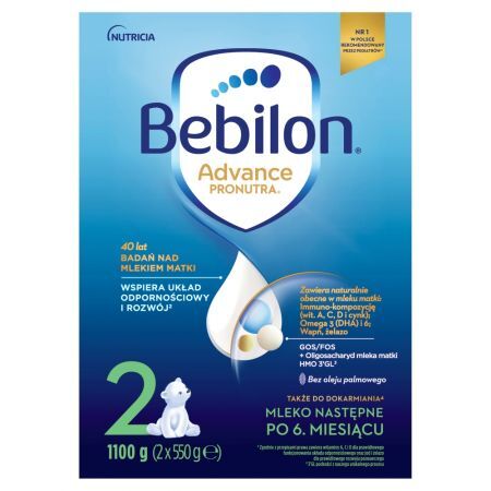 Bebilon 2 Advance Pronutra Mleko następne po 6. miesiącu 1100 g (2 x 550 g)