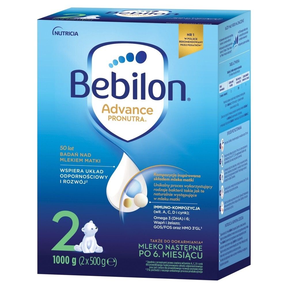 Bebilon 2 Advance Pronutra, mleko następne po 6. miesiącu, proszek, 1000 g (2 x 500 g)