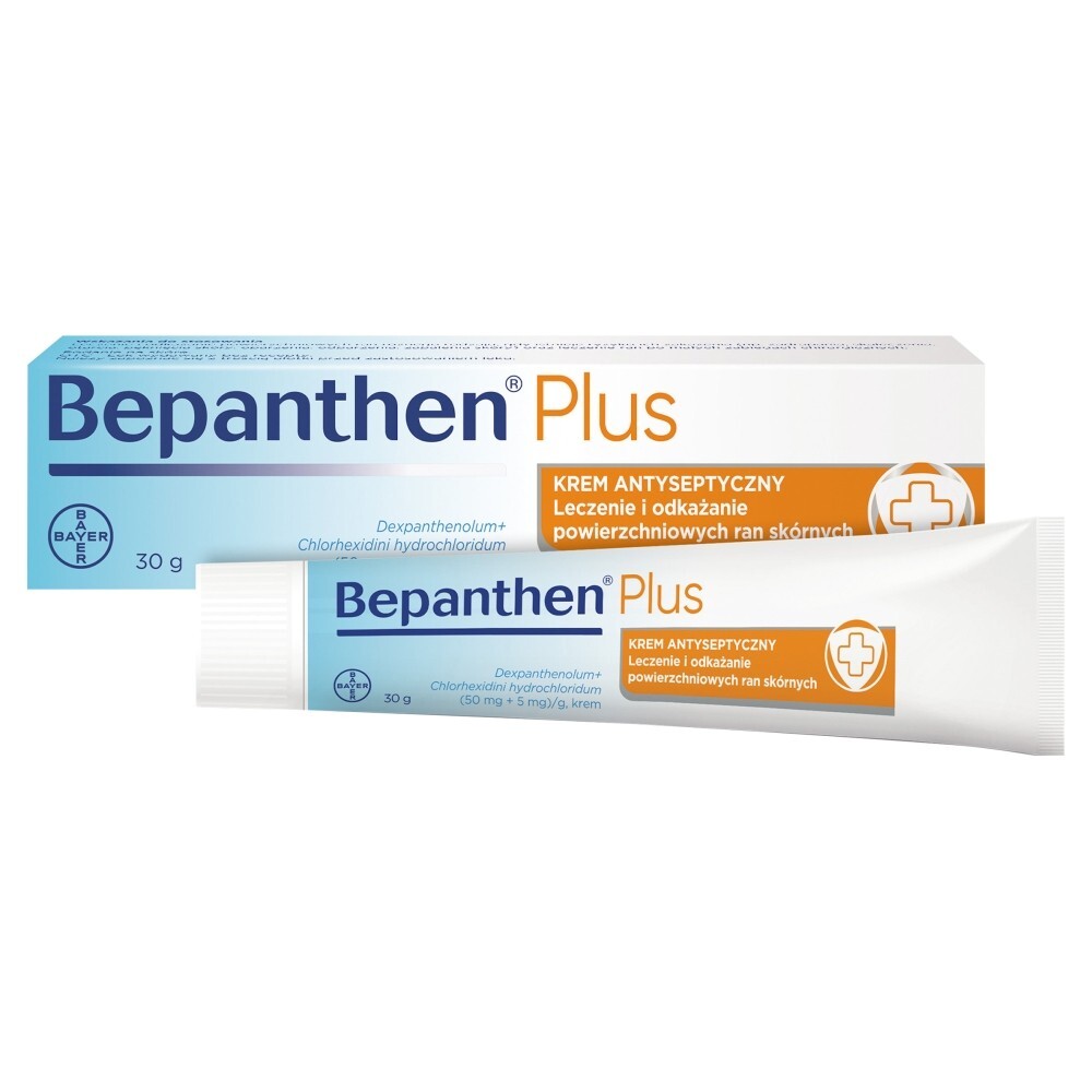Bepanthen Plus, krem antyseptyczny na rany, 30 g