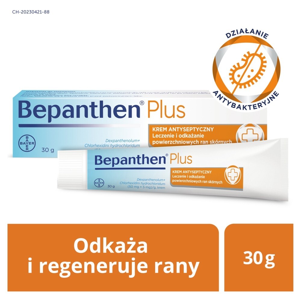 Bepanthen Plus, krem antyseptyczny na rany, 30 g