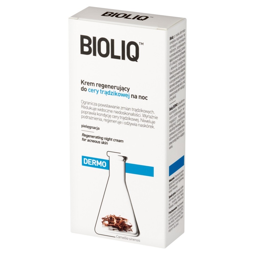 Bioliq Dermo, krem regenerujący do cery trądzikowej na noc, 50 ml