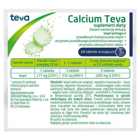 Calcium Teva Suplement diety 14 sztuk