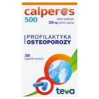 Calperos 500 200 mg jonów wapnia Profilaktyka osteoporozy kapsułki twarde 200 sztuk