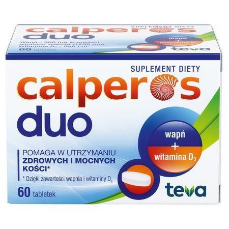 Calperos Duo wapń + witamina D3 Suplement diety 60 sztuk