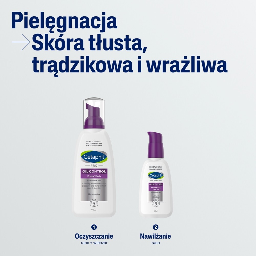 Cetaphil Pro Oil Control, pianka do mycia twarzy, skóra trądzikowa, 236 ml