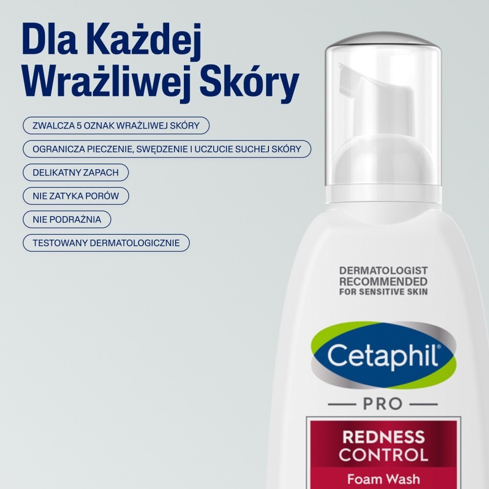 Cetaphil Pro Redness Control, pianka do mycia twarzy, skóra wrażliwa, 236 ml