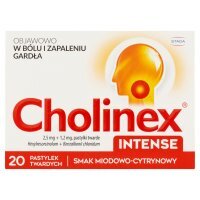 Cholinex Intense, tabletki do ssania, miód i cytryna, 20 tabletek