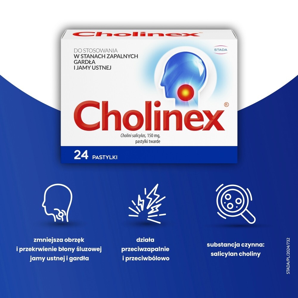 Cholinex Pastylki 24 sztuki