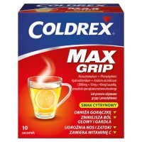 Coldrex MaxGrip Lek przeciw objawom grypy i przeziębienia 10 sztuk