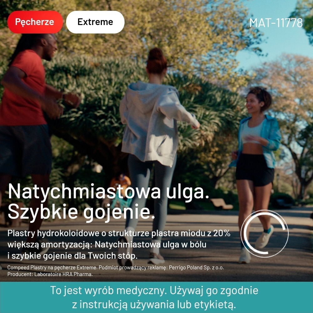 Compeed, Plastry na pęcherze na piętach, średnie, 5 sztuk