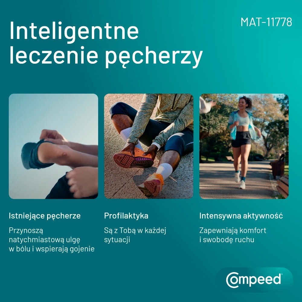 Compeed, Plastry na pęcherze na piętach, średnie, 5 sztuk