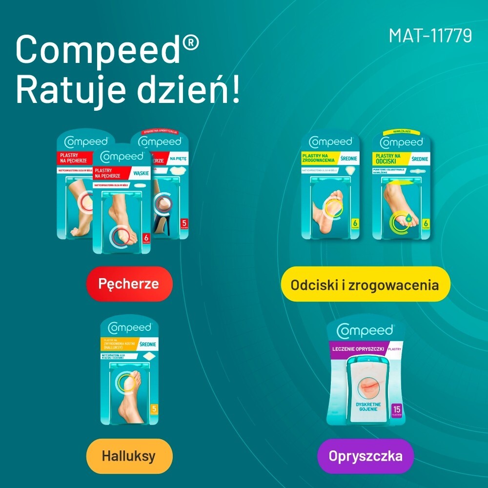 Compeed plastry na pęcherze na podeszwie, sportowe, 5 sztuk