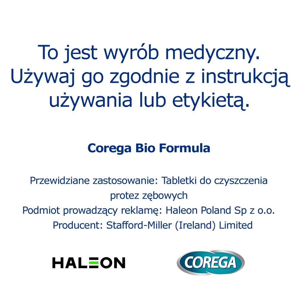 Corega Bio Formula Wyrób medyczny tabletki do codziennego stosowania 136 sztuk