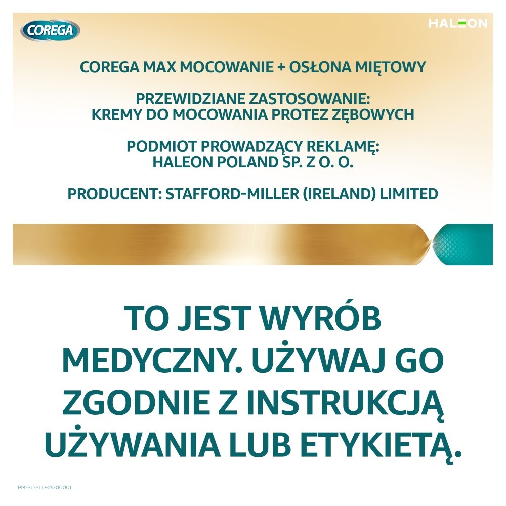 Corega Power Max Mocowanie + Osłona, krem mocujący do protez, miętowy, 40 g