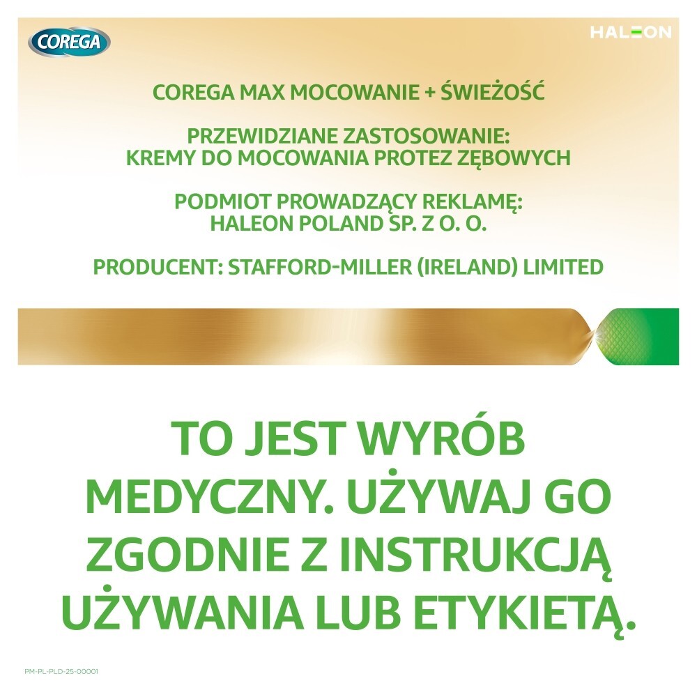 Corega Power Max Mocowanie + Świeżość, krem mocujący do protez zębowych, mocno miętowy, 40 g