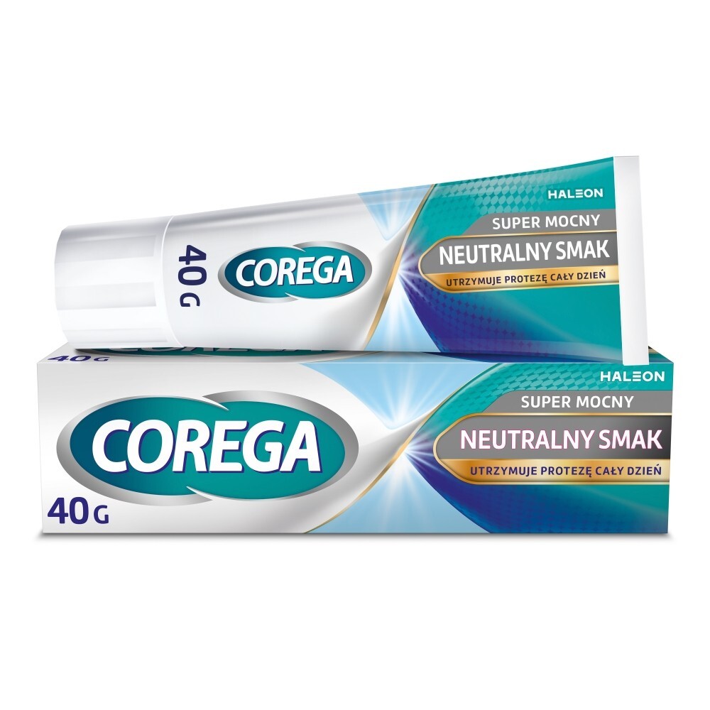 Corega Super Mocny Neutralny Smak, krem do protez, 40 g