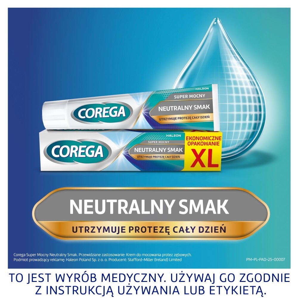 Corega Super Mocny Neutralny Smak, krem mocujący do protez zębowych, 70 g