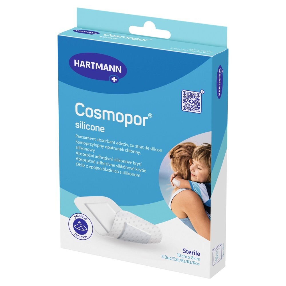 Cosmopor Opatrunek silicone 10 x 8 cm 5 sztuk