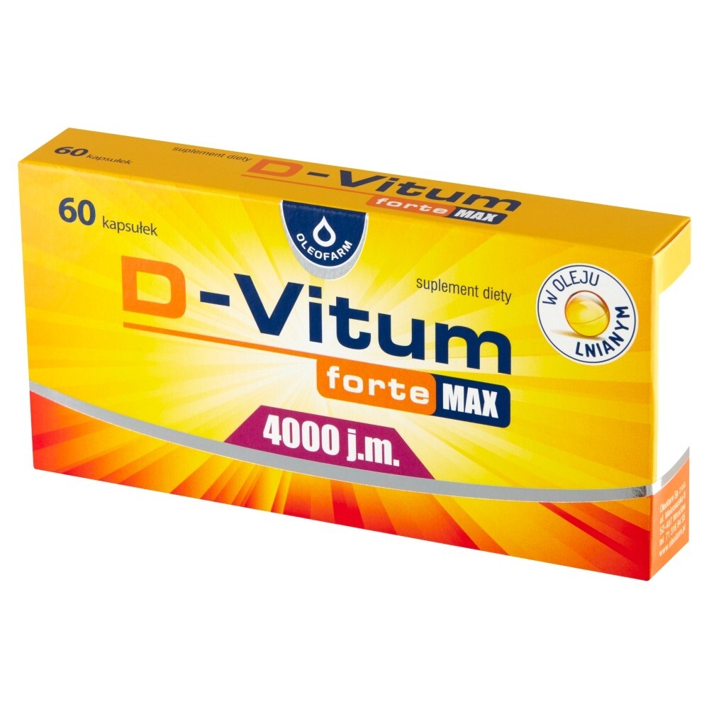 D-Vitum Forte Max 4000 j.m, kapsułki, 60 kapsułek