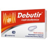 Debutir, czopki doodbytnicze, 10 sztuk