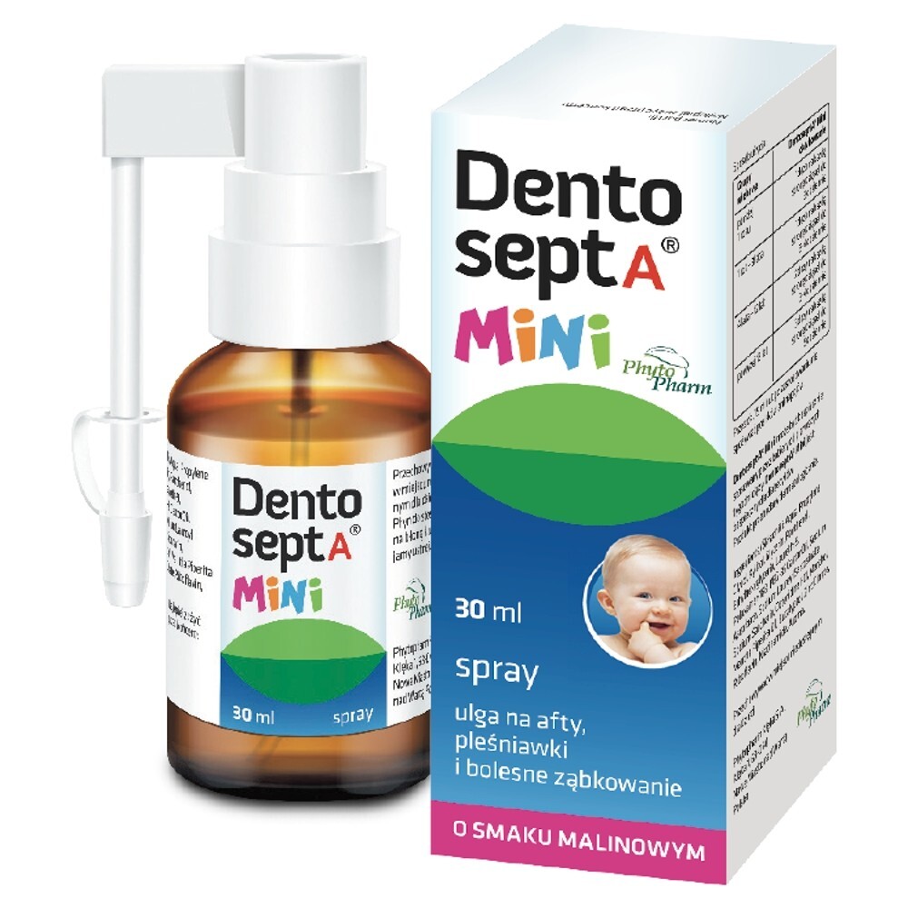 Dentosept A Mini, spray, ulga na afty, pleśniawki i bolesne ząbkowanie, 30 ml